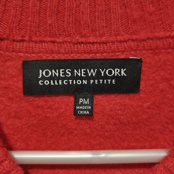 Jones New York Wool Cardigan Sweater Size Medium P Button Up - Picture 4 of 8